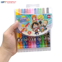 Bút sáp vặn dài 12 màu Deli EC217-12 - Họa tiết One Piece