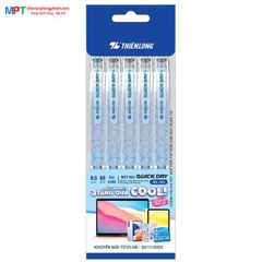 Vỉ 5 Bút gel Quick Dry Thiên Long GEL-033 ngòi 0.5mm - Mực khô siêu nhanh