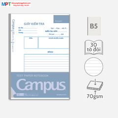 Giấy kiểm tra Campus không chấm dạng vở TPN-B5L30 - Dòng kẻ ngang, 30 tờ đôi
