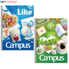 [SIÊU RẺ] Lốc 10 Vở kẻ ngang Campus Gift 80 trang - Tặng 1 bút bi