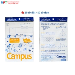 [MUA 3 TẶNG 1 BÚT BI] Giấy kiểm tra Campus kẻ ngang có chấm 20 tờ đôi + 10 đơn TP-BSM70G-30