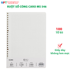 Ruột sổ còng Caro khổ B5 KLONG 546 - Định lượng 120gsm - Kích thước 175x250mm