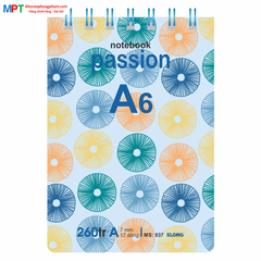 Sổ lò xo KLONG kép ngang khổ A6 260 trang 937 - Định lượng 70gsm - Kích thước 105x148mm