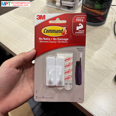 Vỉ 2 móc dán tường kiểu vuông 3M COMMAND™ 17501ANZ - Chịu trọng tải 900g - Nhập khẩu bởi 3M Việt Nam