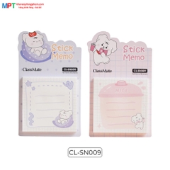 Giấy note ghi chú Clasmate CL-SN009 - hình cún trắng, 40 tờ/tập, kích thước 76x76mm