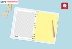 Sổ còng bìa nhựa cứng NEMO 200 trang 6805 kèm phân trang 4 màu - Dòng kẻ Caro (Khổ A5 - 6 còng)