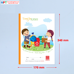 Vở 5 ô ly Hồng Hà 48 trang Tương Lai Xanh 0519 - Định lượng 100gsm - Mua 10 quyển tặng 01 bút chì