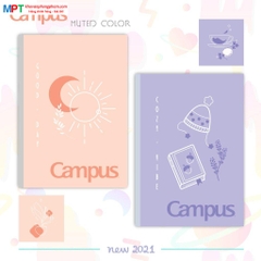 Vở Campus Muted Color 80 trang (Dòng kẻ ngang) - Mua 10 quyển tặng bút bi