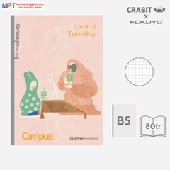 [MẪU MỚI 2024] Vở Caro Campus Land of Too-Shy 80 trang - Dòng kẻ caro 5mm (Mua 10 tặng 1 bút bi)