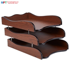 Khay tài liệu 3 tầng gỗ HX-5013