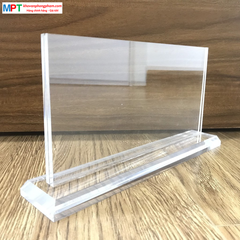 Biển chức danh mica trong suốt kích thước: 8x15cm - Đế dày 2cm