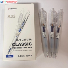 Bút gel bấm thân trong Việt Lợi VLG-A35 ngòi 0.5mm