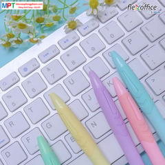 Hộp 5 bút gel bi màu Pastel Thiên Long Flexoffice Pazto FO-GELB039/VN nét 0.6mm - Mực xanh