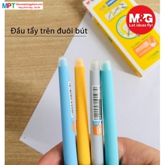 Bút gel xóa được M&G AKPB7501 có tay cầm cao su định vị và 2 đầu tẩy tiện dụng nét 0.5mm