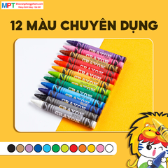 Sáp màu Thiên Long 12 màu CR-C016 - Mua từ 200 hộp chiết khấu 5%