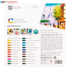 Màu nước Acrylic dạng tuýp 24 màu Deli C12-24