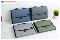 Cặp tài liệu 12 ngăn Deli 5556 - Tặng túi clear cao cấp Double A