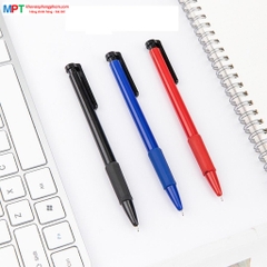 [MUA 10 TẶNG BÚT CHÌ] Bút bi bấm Deli 6546S ngòi 0.7mm - Đầu bấm thiết kế chống trượt tiện dụng