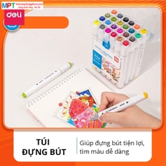Bút lông màu Marker 2 đầu 60 màu Deli 70816-60 - TẶNG 1 HỘP BÚT CHÌ MÀU TRỊ GIÁ 26K
