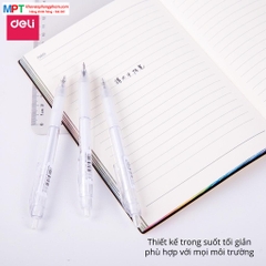 [MUA 12 TẶNG BÚT XOÁ] Bút gel Deli A057B ngòi 0.5mm - Mực đen (Phù hợp viết sổ Calligraphy)