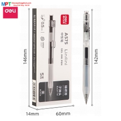 [MUA 10 TẶNG BÚT BI] Bút gel Deli A575 ngòi 0.5mm - Mực đen, Mực xanh (viết lên tới 800m)