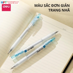 Bút gel Deli EG057 ngòi 0.5mm - Mực xanh, đen, mực viết trơn tru, dùng viết sổ caligraphy