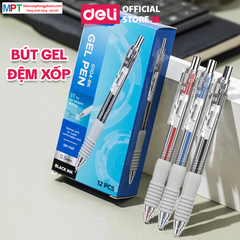 Bút Gel đệm xốp Deli G104 ngòi ST 0.5mm - viết trơn, nhanh khô