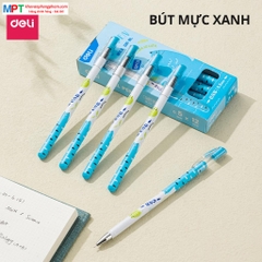 Bút gel Deli EG81-BL ngòi 0.5mm - Mực xanh, Mực nhanh khô nét đều