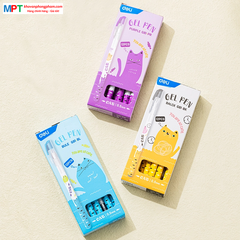 Bút gel Deli EG81-PR ngòi 0.5mm - Mực tím, Mực nhanh khô nét đều