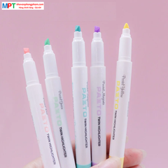 Hộp 5 Bút dạ quang màu Pastel Thiên Long Pazto HL-016 - Bút dạ quang rửa được và Không để lại vết khi Photocopy