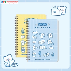 Sổ lò xo Hải Tiến A5 160 trang MEME 8502 - Kích thước 150 x 210 mm, Định lượng 100gsm - DÒNG KẺ CARO