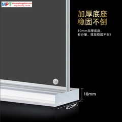 Menu mica nam châm A5 đế dày 11mm T807 - Khổ dọc