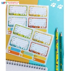 Nhãn vở Maple MEOW 5434 - 16 nhãn/túi, kèm tem phụ - Kích thước: 7x4cm