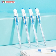 Bút bi Deli Q27 ARROW ngòi 0.5mm - Mực xanh, bút bi dầu