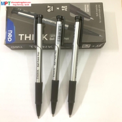 Hộp 12 Bút bi Deli Q29-BK Nét 0.7mm - Mực đen (Tặng kèm giấy nhớ 3 size cao cấp)