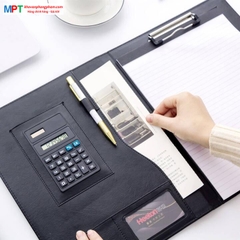 Bìa trình ký da có máy tính Heeton Q8839 (245x322mm)