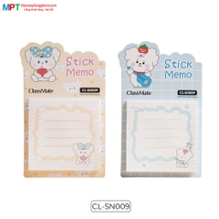 Giấy note ghi chú Clasmate CL-SN009 - hình cún trắng, 40 tờ/tập, kích thước 76x76mm