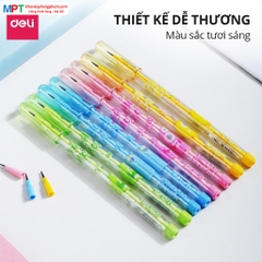 Bút chì khúc Deli EC086 - Chì 2B, nhiều màu sắc