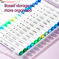 Bút sơn Acrylic Marker ngòi nét nhỏ 60 màu Deli C189-60 - Chống nước vẽ trên mọi chất liệu, Tô màu DIY vẽ giày vải, chai lọ