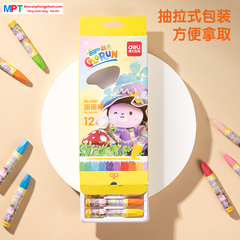 Bút sáp màu dầu 12 màu Deli 6961 (Sáp dầu)
