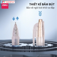 [MUA 10 TẶNG BÚT CHÌ] Bút gel Deli SA130 ngòi 0.35mm - Mực đen, đều mực, ngòi nhỏ