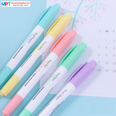 Hộp 5 Bút dạ quang màu Pastel Thiên Long Pazto HL-016 - Bút dạ quang rửa được và Không để lại vết khi Photocopy