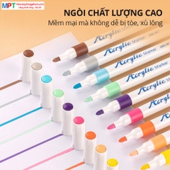 Bút sơn Acrylic Marker cao cấp 24 màu Deli HM911-24 - Chống nước vẽ trên mọi chất liệu, Tô màu DIY vẽ giày vải, chai lọ