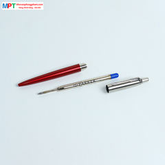 Bút bi Parker Jotter KST Red CT TB6-1953348 cao cấp ngòi 1.0mm - Mực xanh, vỏ bút màu đỏ