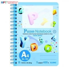 Sổ lò xo Klong kép bìa nhựa A4 400 trang Ms904