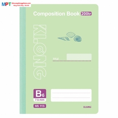 Sổ may dán gáy khổ B6 Klong 200 trang 915 - Định lượng 70gsm - Kích thước: 125x175mm