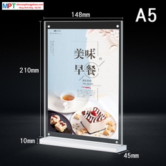 Menu mica nam châm A5 đế dày 11mm T807 - Khổ dọc