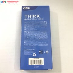 Hộp 12 Bút bi Deli Q29-BL Nét 0.7mm - Mực xanh (Tặng kèm giấy nhớ 3 size cao cấp)