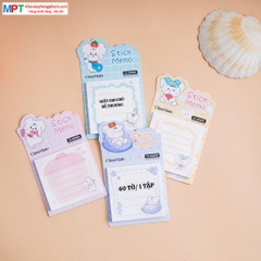 Giấy note ghi chú Clasmate CL-SN009 - hình cún trắng, 40 tờ/tập, kích thước 76x76mm