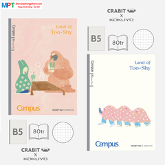 [MẪU MỚI 2024] Vở Caro Campus Land of Too-Shy 80 trang - Dòng kẻ caro 5mm (Mua 10 tặng 1 bút bi)